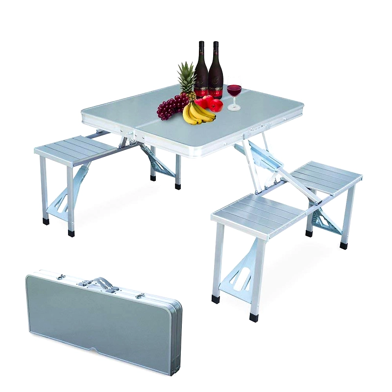 aluminium folding picnic table with umbrella