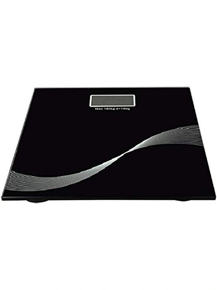 Electronic Thick Tempered Glass LCD Display Weight Scale For Human Body (BLACK) G222-1