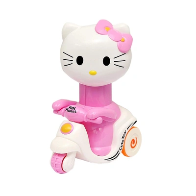 Press and Go Hello Kitty Toy for Kids (1 Piece) ( Baby Pink Colour) G237