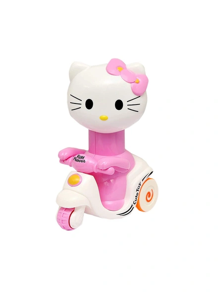 Press and Go Hello Kitty Toy for Kids (1 Piece) ( Baby Pink Colour) G237-G237