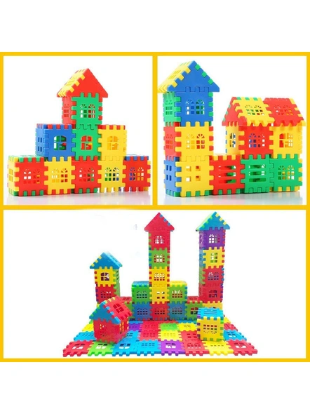 Building Blocks for Kids – 72 Pcs, Big Size House Building Blocks with Windows, Block Game for Kids - Multicolor G242-1