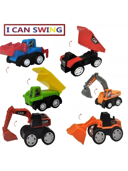 10 pcs construction vehicles pull back toy cars playset,truck model kit for children toddler kids mini engineering educational toys-Multi color G252-1