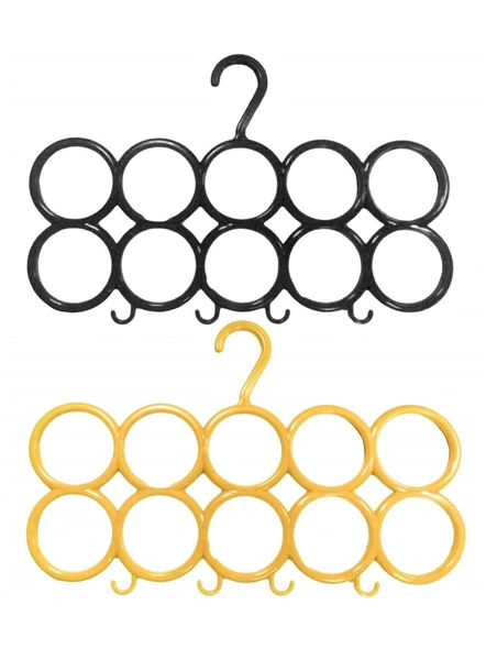 10-Circle Plastic Ring Hanger for Scarf, Shawl, Tie, Belt, Closet Accessory Wardrobe Organizer (Multicolour) G254-G254