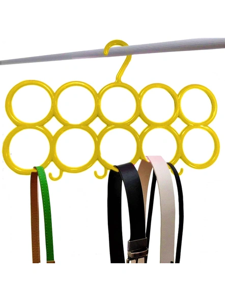 10-Circle Plastic Ring Hanger for Scarf, Shawl, Tie, Belt, Closet Accessory Wardrobe Organizer (Multicolour) set of 2 G254A-2