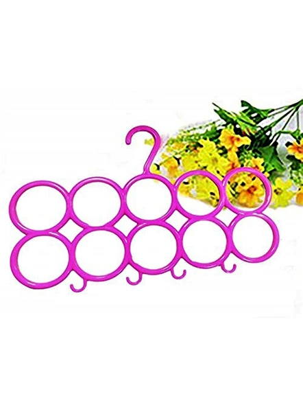 10-Circle Plastic Ring Hanger for Scarf, Shawl, Tie, Belt, Closet Accessory Wardrobe Organizer (Multicolour) set of 2 G254A-3