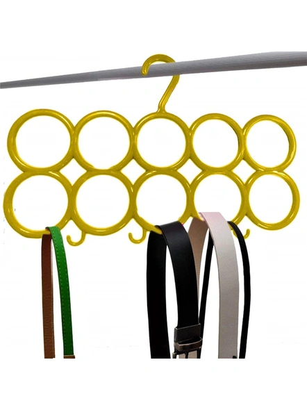 10-Circle Plastic Ring Hanger for Scarf, Shawl, Tie, Belt, Closet Accessory Wardrobe Organizer (Multicolour) set of 5 G254B-1