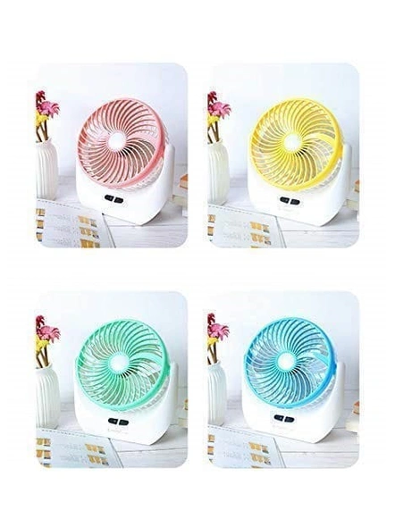 Multi Function Powerful Update Version Rechargeable Desk Table Fan with LED Light And Extra Backup Battery, Charging Fan With Light,Charging Fan,Led Fan Light, Table Fan Small Fan For Kitchen, Battery Fan, Battery Operated Fan, Desk Fan For OfficeG256-4