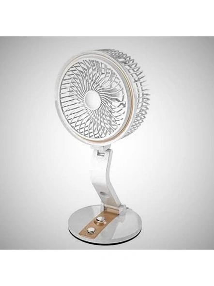 Powerful Rechargeable Multifunction Table Cum Wall AC DC Fan with 21 SMD LED | Folding fan with LED light G257-G257