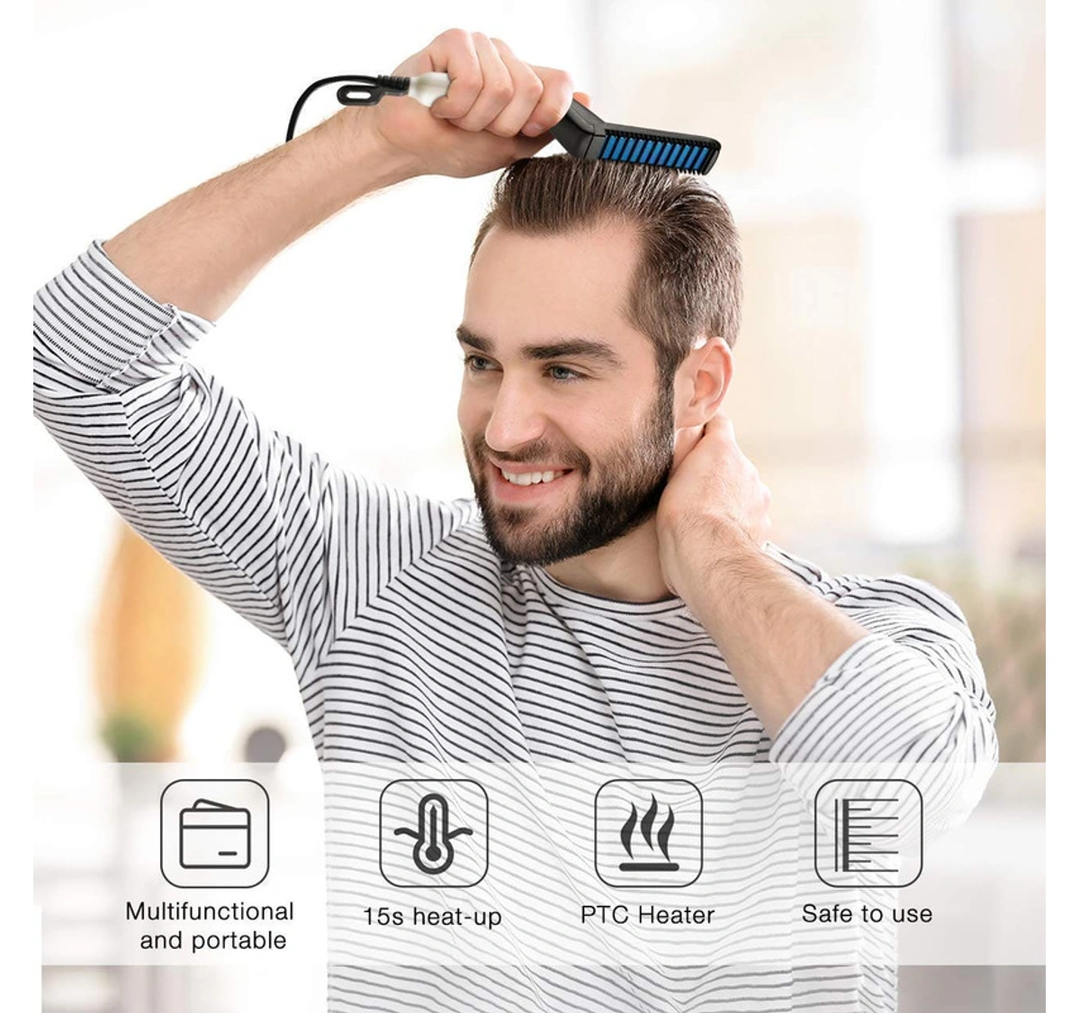 Buy Mens Electric Hair Straightener kit Brush, Quick Beard Straightner  Massage Comb, Hair Straightener G273 | Sehgall