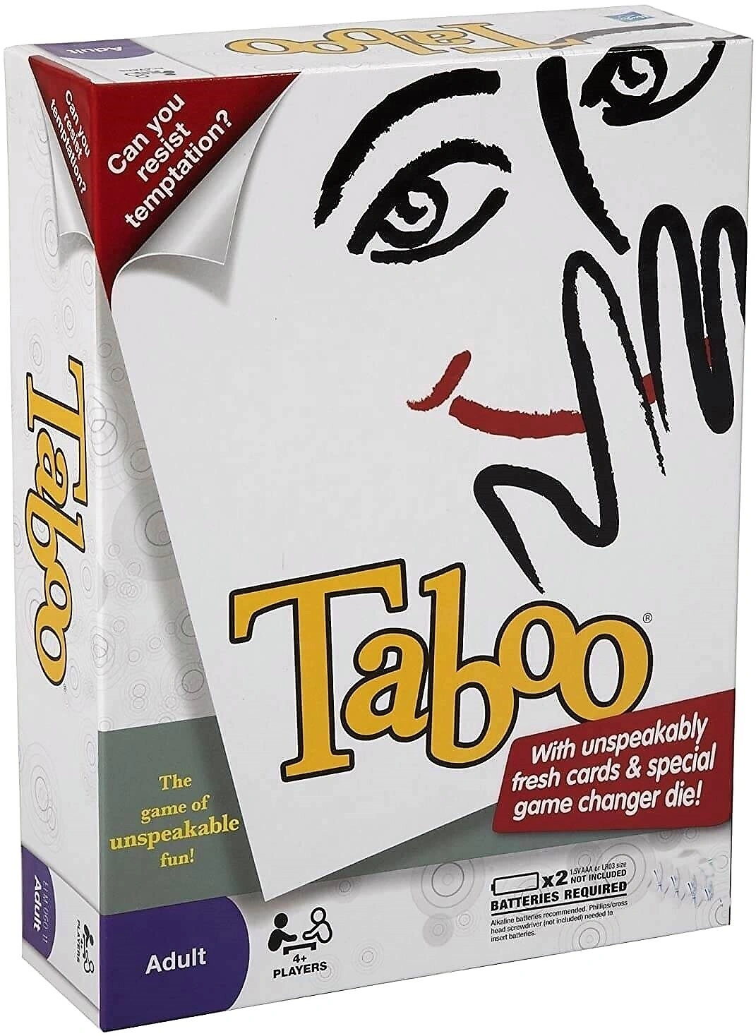 Taboo Board Guessing Game for Families and Kids Ages 13 and Up, 4 Or More Players (White) G297-1