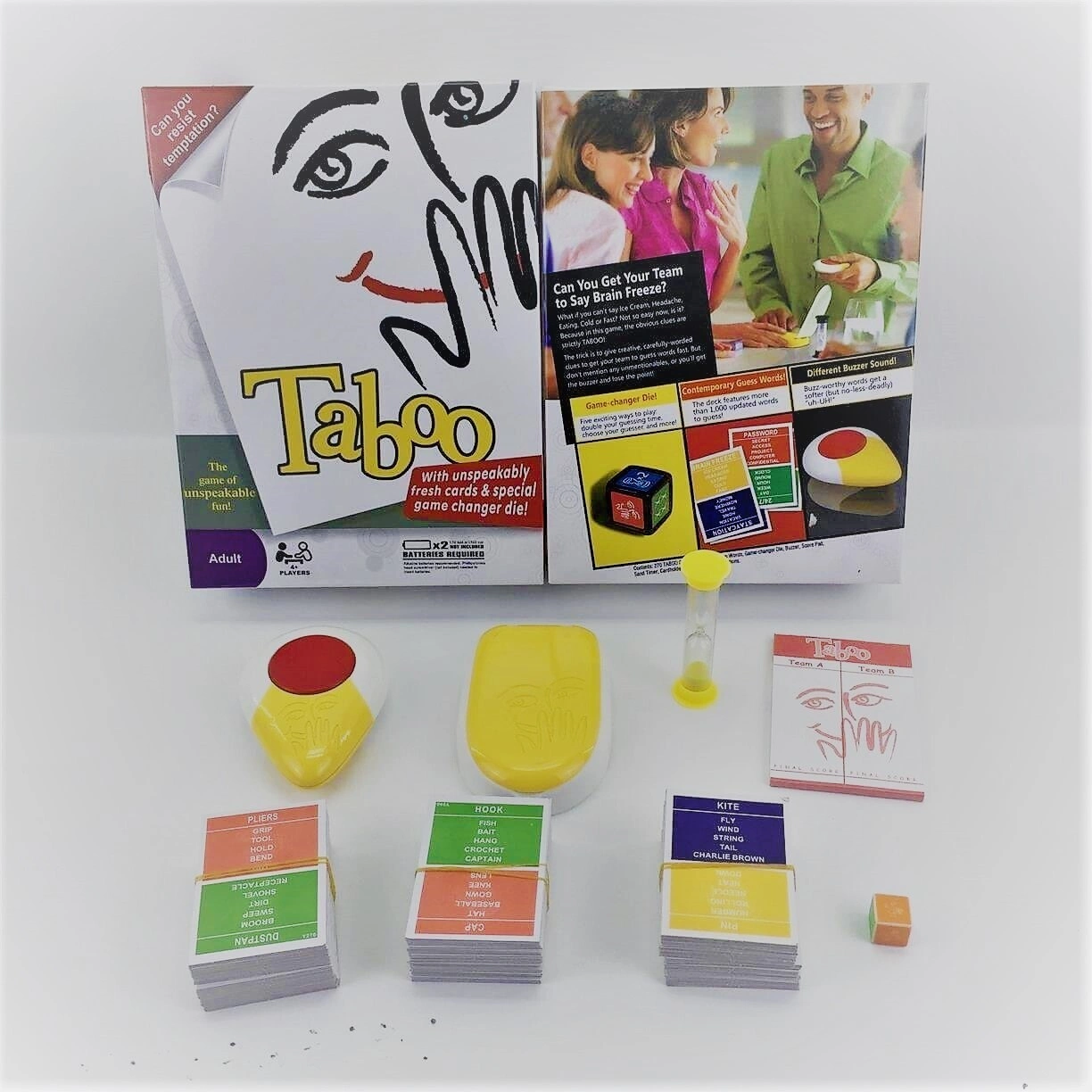 Taboo Board Guessing Game for Families and Kids Ages 13 and Up, 4 Or More Players (White) G297-2