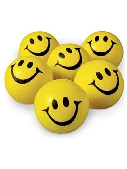 Happy Smile Funny Cute Face Anti Stress Slow Rising Squeeze Ball Kids Vent Toy Gift Stress Reliever Smiley Ball, Set of 12 G299-2