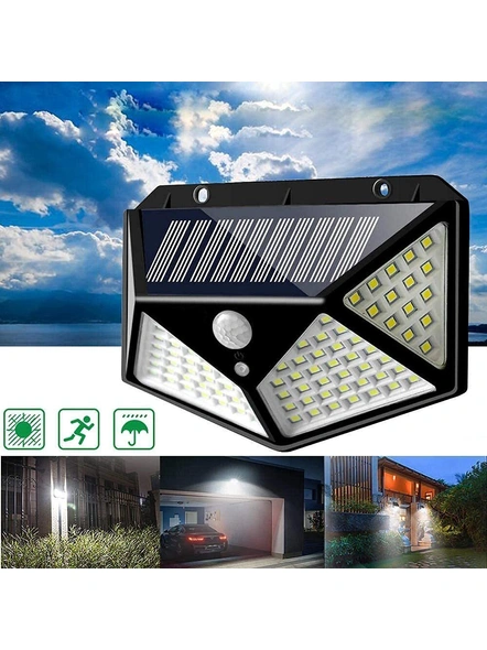 Solar Lights for Garden 100 LED Motion Sensor Security Lamp for Home and Garden,Outdoors | Bright Solar Wireless Security Motion Sensor 100 Led Night Light set of 2 G265A-1