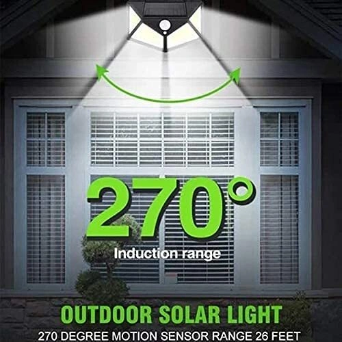 Solar Lights for Garden 100 LED Motion Sensor Security Lamp for Home and Garden,Outdoors | Bright Solar Wireless Security Motion Sensor 100 Led Night Light set of 2 G265A-4