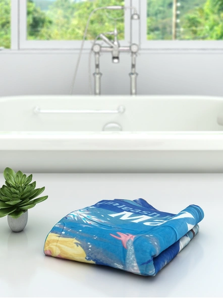 Athom Trendz Disney Frozen Kids Bath Towel 350 GSM 60x120 cm (Blue)(SKU-L13)-1