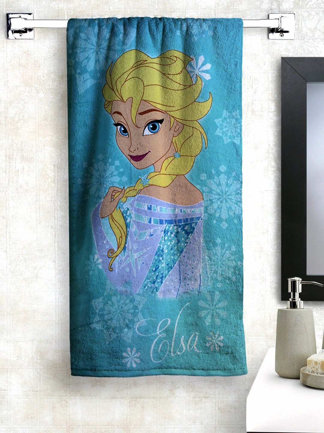 Athom Trendz Disney Frozen Bath Towel 350 GSM 60x120 cms (Blue)(SKU-L17)-L17