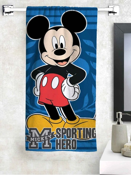 Athom Trendz Disney Mickey Mouse Kids Bath Towel 350 GSM 60x120 cm (Blue)(SKU-L19)-L19