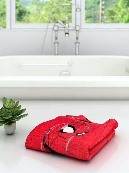 Athom Trendz Marvel Spiderman Kids Bath Towel 350 GSM 60x120 cm (Red)(SKU-L22)-1