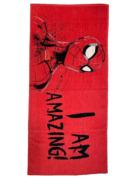 Athom Trendz Marvel Spiderman Kids Bath Towel 350 GSM 60x120 cm (Red)(SKU-L22)-2