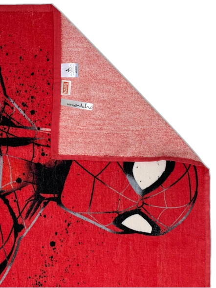 Athom Trendz Marvel Spiderman Kids Bath Towel 350 GSM 60x120 cm (Red)(SKU-L22)-3