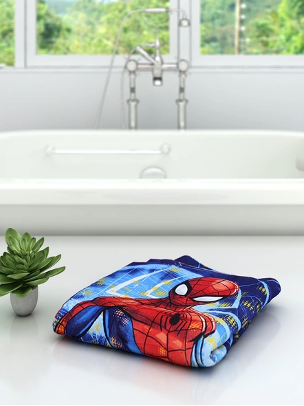 Athom Trendz Marvel Spiderman Kids Bath Towel 360 GSM 60x120 cm (Blue)(SKU-L29)-1