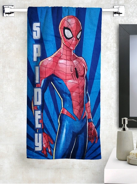 Athom Trendz Marvel Spiderman Kids Bath Towel 350GSM 60x120 cm (Blue)(SKU-L30)-L30