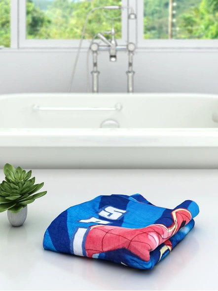 Athom Trendz Marvel Spiderman Kids Bath Towel 350GSM 60x120 cm (Blue)(SKU-L30)-1