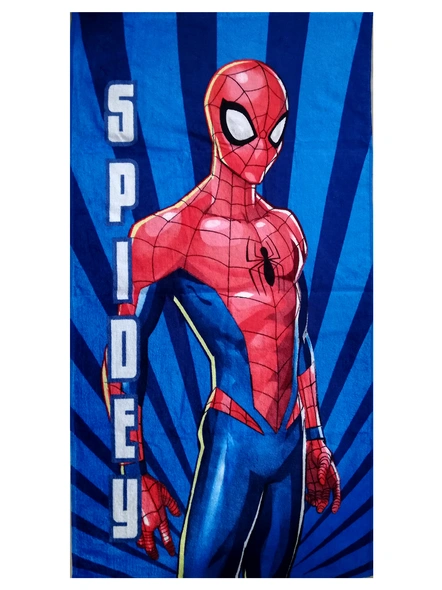 Athom Trendz Marvel Spiderman Kids Bath Towel 350GSM 60x120 cm (Blue)(SKU-L30)-2