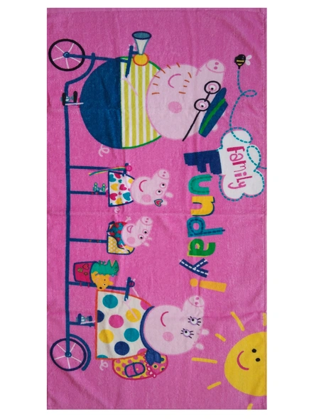 Athom Trendz Peppa Pig Funday Kids Bath Towel 350 GSM 60x120 cm (Pink)(SKU-L36)-2