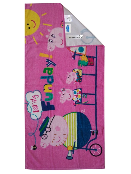 Athom Trendz Peppa Pig Funday Kids Bath Towel 350 GSM 60x120 cm (Pink)(SKU-L36)-3