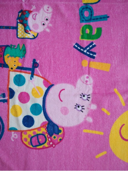 Athom Trendz Peppa Pig Funday Kids Bath Towel 350 GSM 60x120 cm (Pink)(SKU-L36)-4