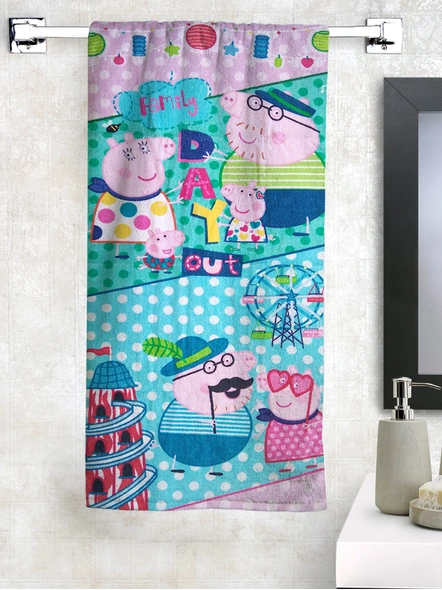 Athom Trendz Peppa Pig Day out Kids Bath Towel 350 GSM 60x120 cm (Multicolor)(SKU-L39)-L39