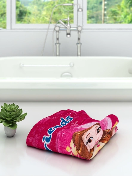 Athom Trendz Disney Princess Kids Bath Towel 350 GSM 60x120 cm (Pink)(SKU-L4)-1