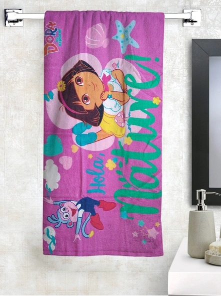 Athom Trendz Dora Pink Kids Bath Towel 350 GSM 60x120 cm (Pink)(SKU-L41)-L41
