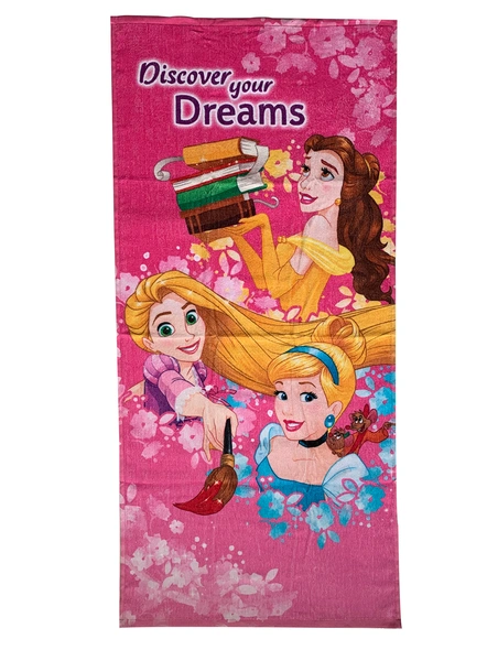 Athom Trendz Disney Princess Kids Bath Towel 350 GSM 60x120 cm (Pink)(SKU-L5)-2