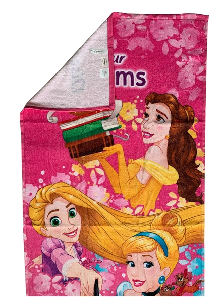 Athom Trendz Disney Princess Kids Bath Towel 350 GSM 60x120 cm (Pink)(SKU-L5)-3