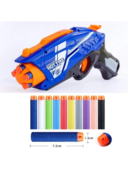 blaze storm soft bullet gun with 10 foam bullets &amp; 10 suction dart bullets (hot fire63)- Multi color G333-1