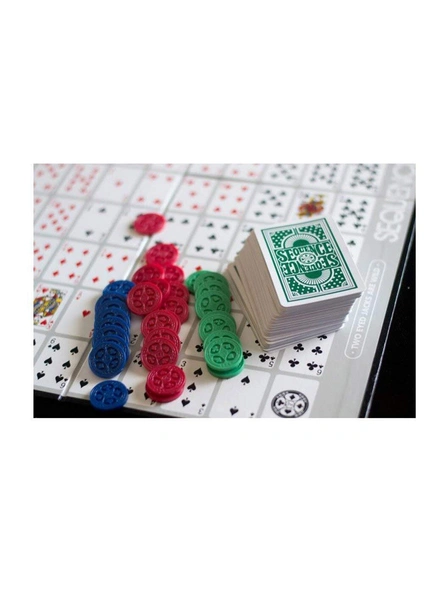 Sequence Board Game for Kids &amp; Adults with Playing Card and Chips G334-3