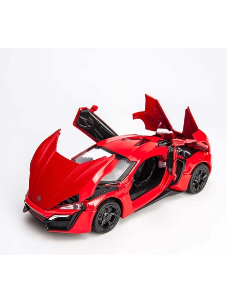 1:32 Fast and Furious Diecast Metal Pullback, Door Open Toy Car for Kids Toys Boys- Lykan Hypersport G343-G343