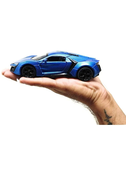 1:32 Fast and Furious Diecast Metal Pullback, Door Open Toy Car for Kids Toys Boys- Lykan Hypersport G343-4