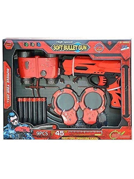 High Speed Plastic Bullet Gun Toy with 10 Soft Foam Darts G357-2