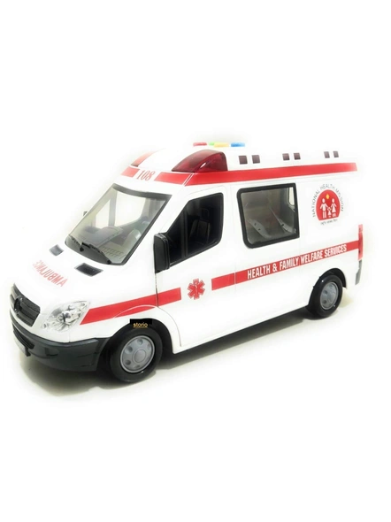 Ambulance Toy Car for Kids with Light &amp; Siren Sound Effects – Pull Back Friction Power Ambulance Vehicle Toy for Kids,Boys,Girls G359-3