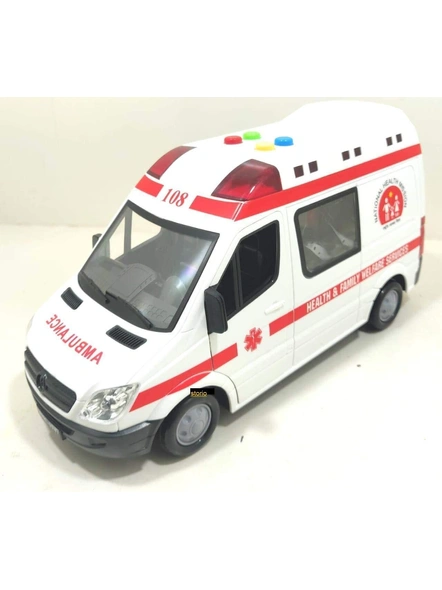 Ambulance Toy Car for Kids with Light &amp; Siren Sound Effects – Pull Back Friction Power Ambulance Vehicle Toy for Kids,Boys,Girls G359-5
