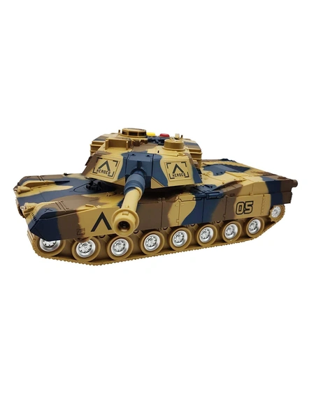 Friction Powered Indian Army Military Battle Tank Toy with Light and Sound Effects (Colors As Per Stock) G363-4