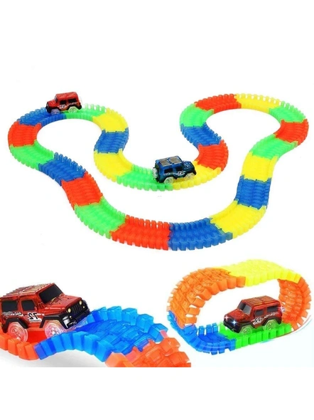 Magic Tracks ( 220pcs ) Toy Glow in The Dark Electric led Cars Twister Tracks with led car G368-G368