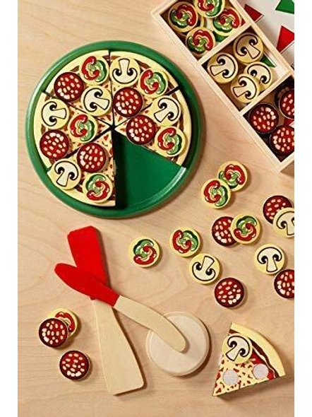 Pizza Set Wooden Toy Party Play Kitchen Set Pretend Play Toy for Kids G370-G370
