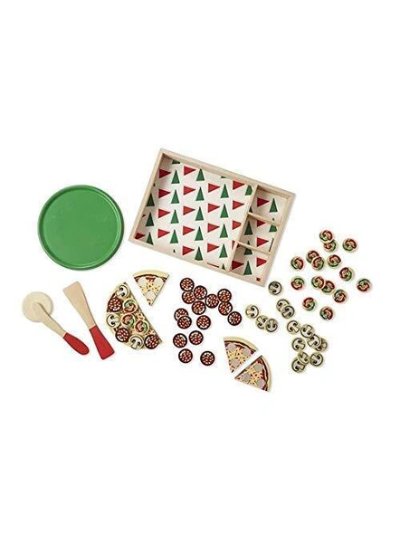 Pizza Set Wooden Toy Party Play Kitchen Set Pretend Play Toy for Kids G370-2