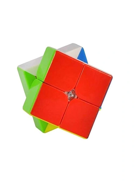 Toys 2x2 High Speed Quality Cube StickerLess with One Hand Movement and Smooth Play Magic Quality Cube Puzzle Set Toy for Boys and Girls G372-G372