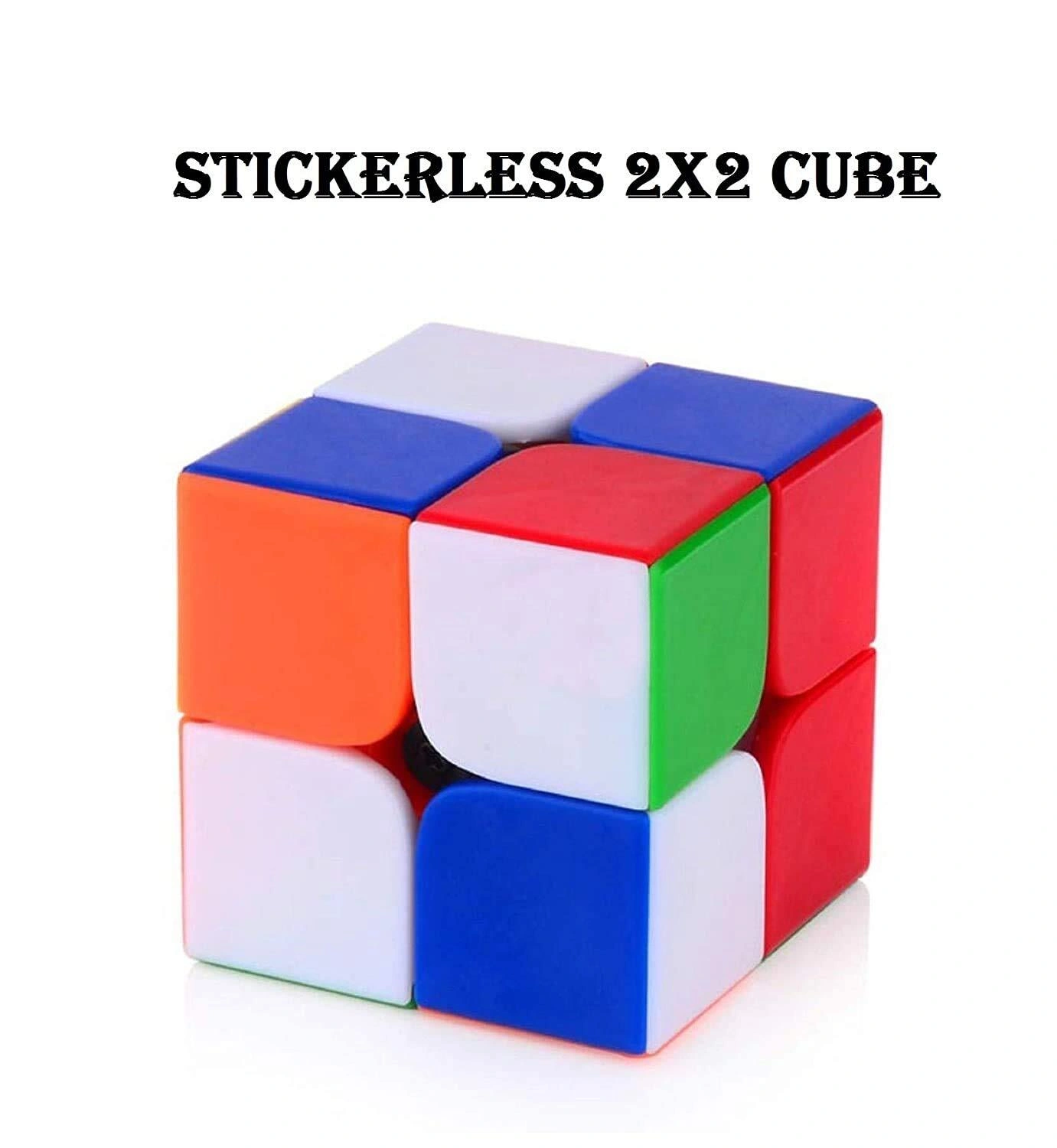 Toys 2x2 High Speed Quality Cube StickerLess with One Hand Movement and Smooth Play Magic Quality Cube Puzzle Set Toy for Boys and Girls G372-3