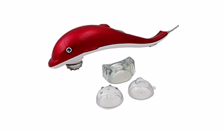 Dolphin Handheld Massager with Vibration, Magnetic, Far Infrared Therapy to Aid in Pain and Stress Relief For Men and Women big size power source from directly to Plug in (Multicolor) G392